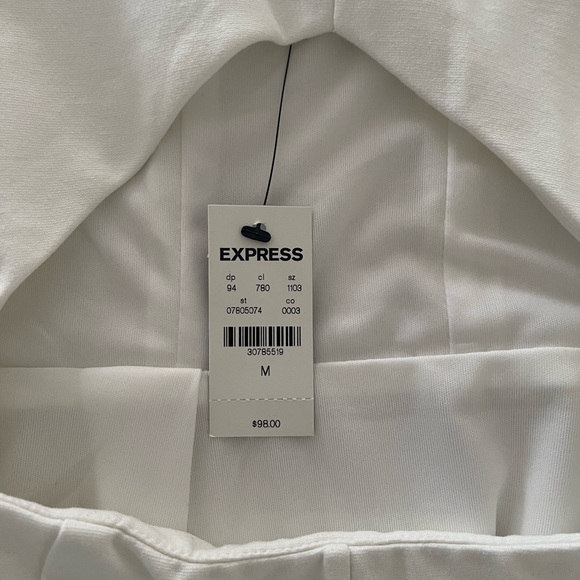 Express White Mini Ruffle Open back Dress - Picture 6 of 6